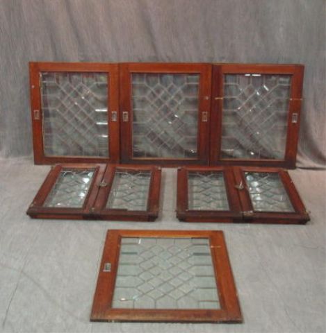 Appraisal: Assorted leaded glass doors are wide x high are approx