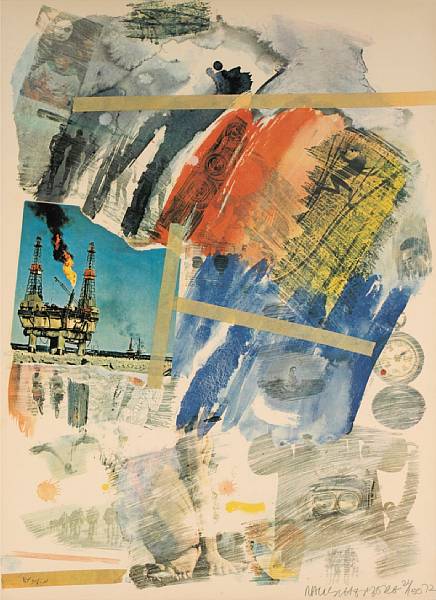 Appraisal: Robert Rauschenberg American born Untitled Offset lithograph printed in colors