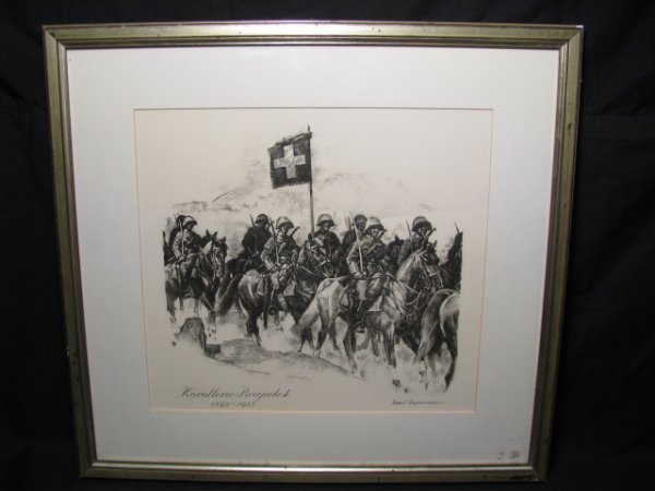 Appraisal: Lithograph titled Kavallerie-Brigade - Signed lower right in pencil but