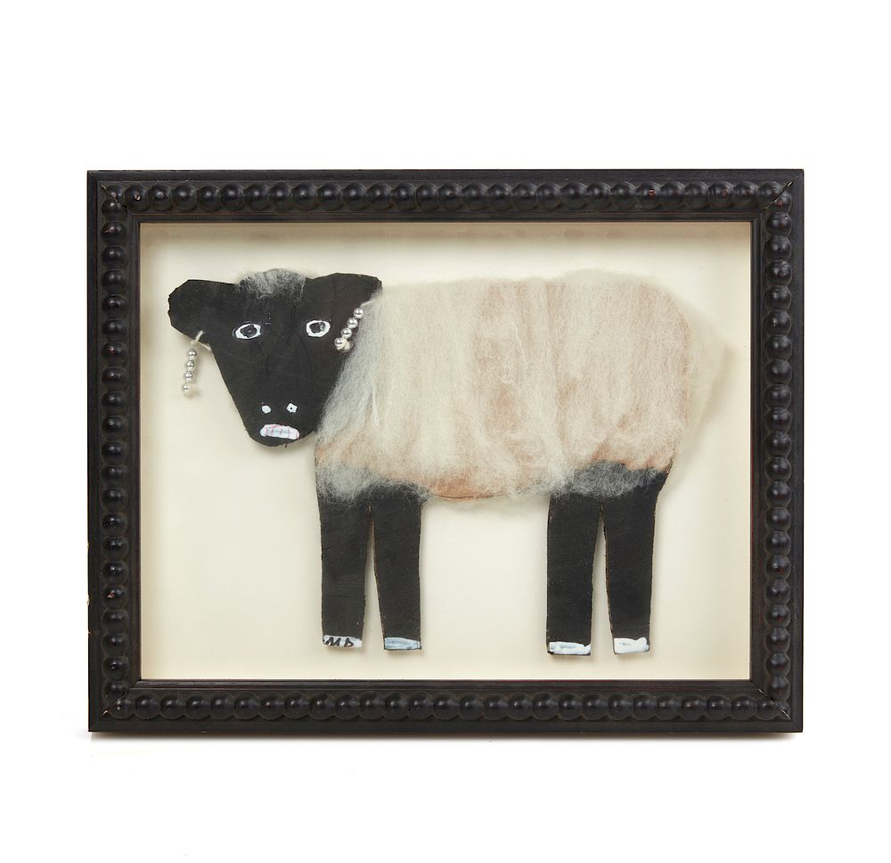 Appraisal: Mamie Deschillie - Baby Black Sheep Framed cased paint on