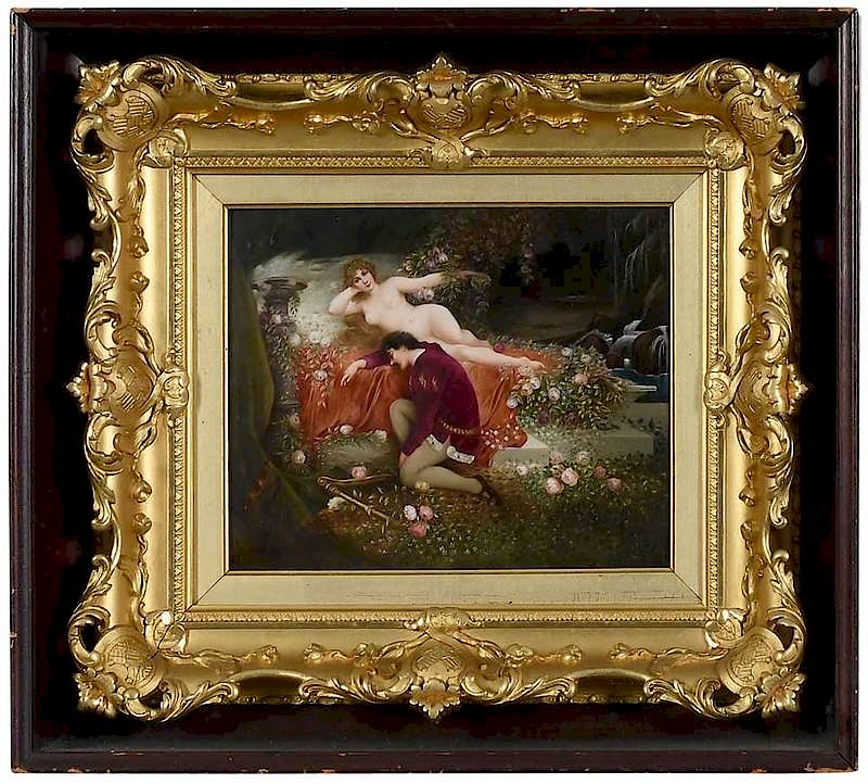 Appraisal: Fine Berlin K P M Porcelain Plaque Tannh user in