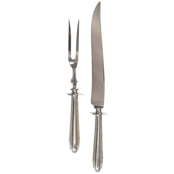 Appraisal: Eliel Saarinen Contempora carving set sterling by Dominick and Haff