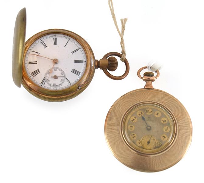 Appraisal: CT GOLD POCKET WATCH WITH SUBSIDIARY DIAL TOGETHER WITH A