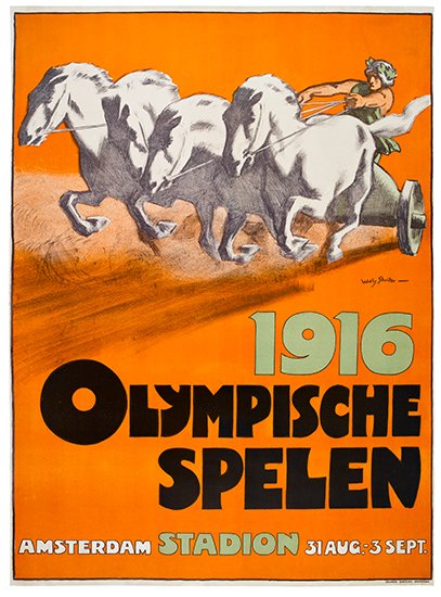 Appraisal: WILLY JAN WILLEM SLUITER - OLYMPISCHE SPELEN x inches x