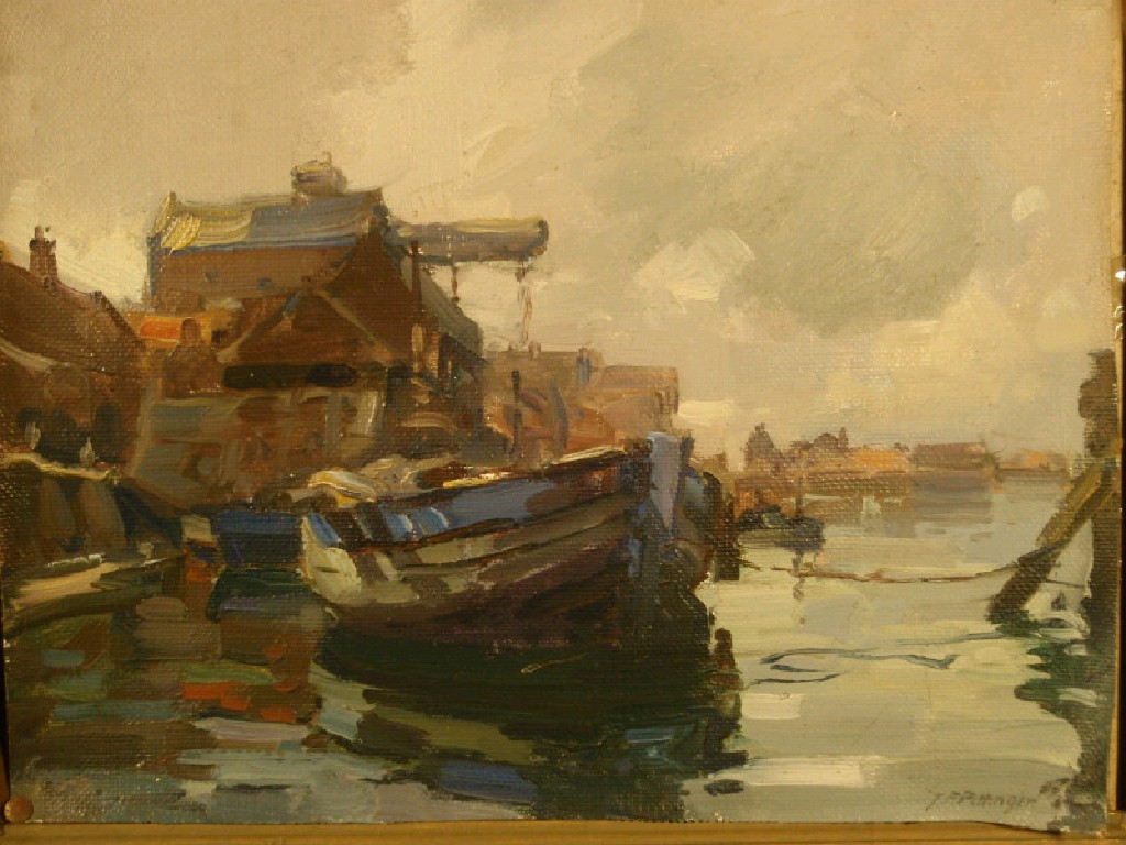 Appraisal: J F Pettinger Quay at Wells-next-to-the-Sea signed oil on canvas