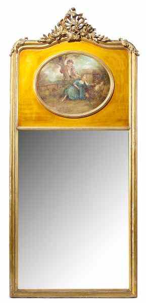 Appraisal: French Trumeau Wall Mirrorlate th century the gilt gesso frame