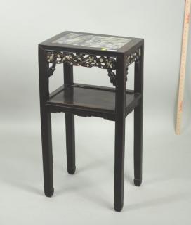 Appraisal: Chinese Mother Of Pearl Inlaid Rosewood Stand Chinese mother of