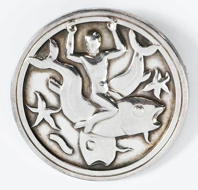 Appraisal: Georg Jensen Sterling Brooch design Arno Malinowski - in gramsProvenance