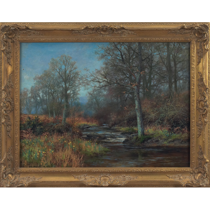 Appraisal: Walter Boodle British - ''Country Stream '' c oil on