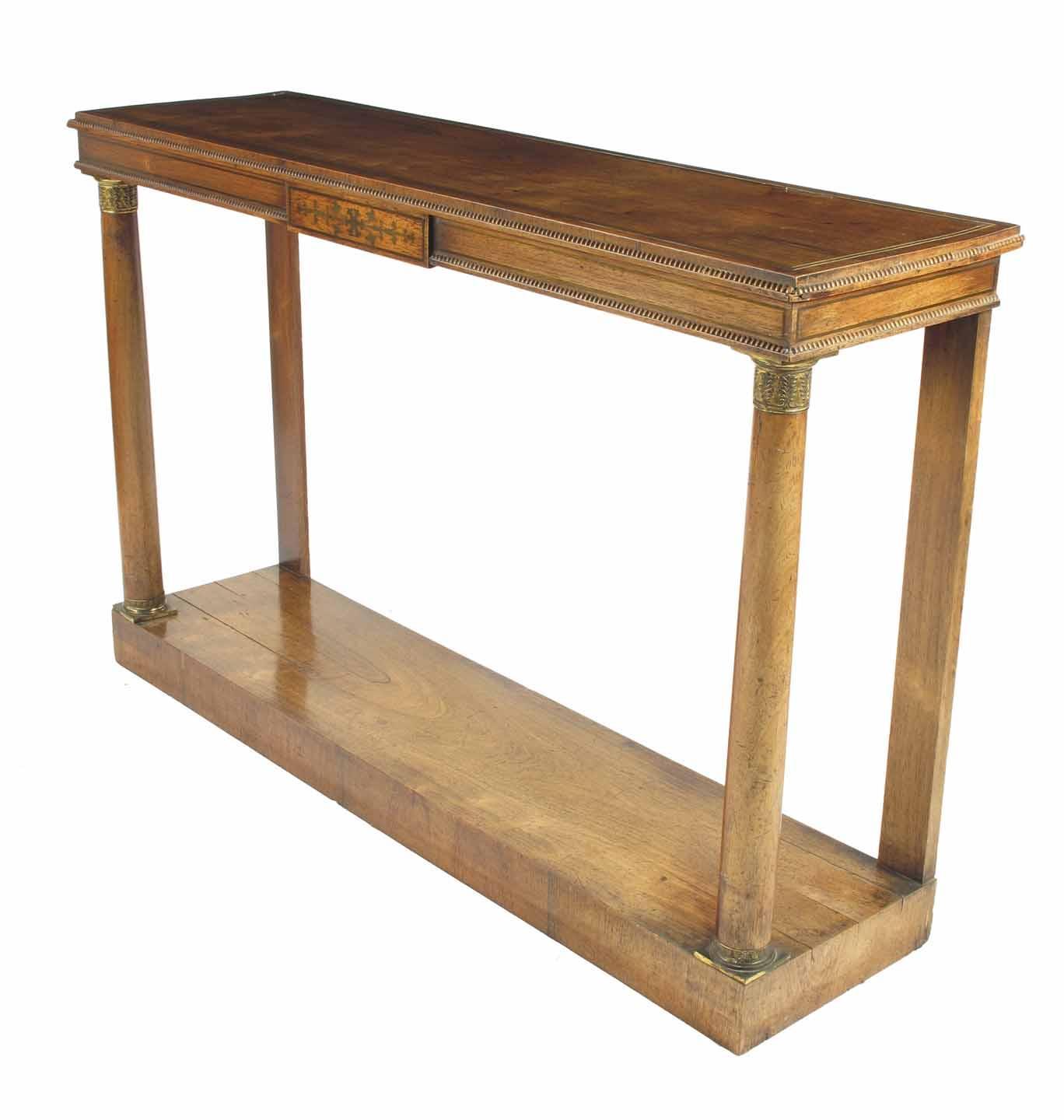 Appraisal: A George IV rosewood and brass inlaid console table