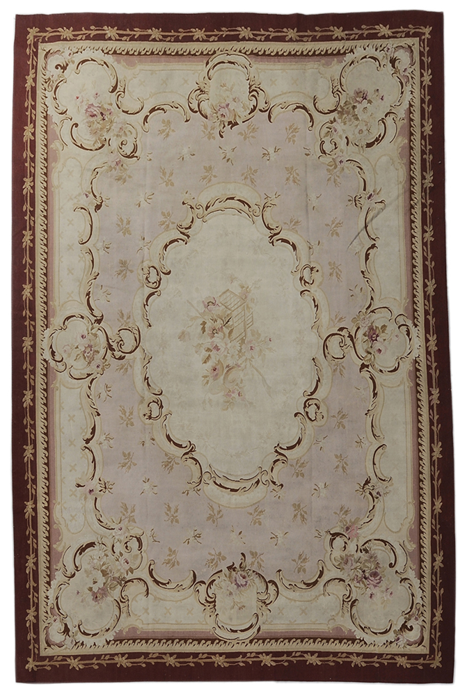 Appraisal: Aubusson Carpet Continental th century tapestry-woven central medallion with floral