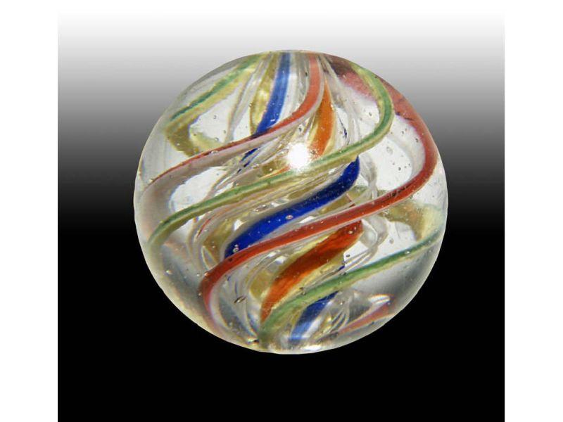 Appraisal: Ribbon Swirl Marble Description '' Alternating colors of red yellow