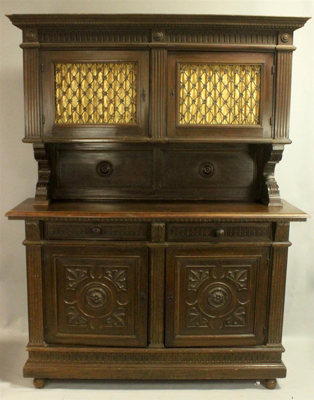 Appraisal: RENAISSANCE REVIVAL CABINET the upper section with hinged doors above