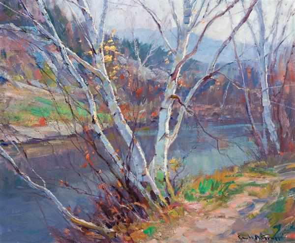 Appraisal: EMILE ALBERT GRUPPE American - ''Birches Along the Stream'' oil