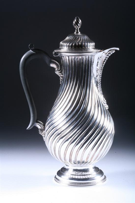 Appraisal: VICTORIAN SILVER COFFEE POT Daniel and Charles Houle London Baluster