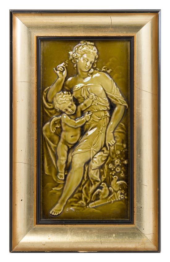 Appraisal: Sale Lot A Minton Pottery Plaque depicting a muse with