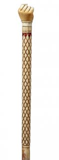 Appraisal: Nautical Fist Sailor s Cane- Ca - A whale s