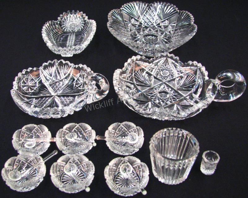 Appraisal: Group of Assorted Crystal including two handled dishes set of