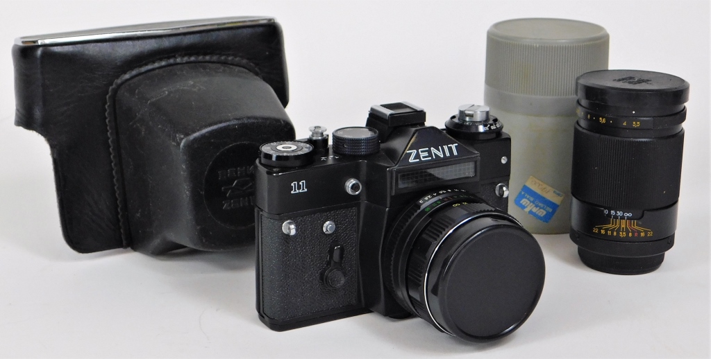 Appraisal: KRASNOGORSK ZENIT SOVIET CAMERA WITH LENSES Krasnogorsk Zenit Soviet SLR