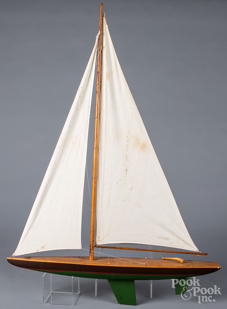 Appraisal: Child's painted pond sailboat mid th c Child's painted pond