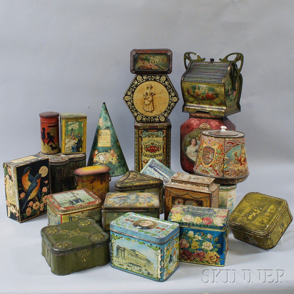 Appraisal: Twenty-two Advertising Tins including a Lucie Attwell's Fairy Tree cone