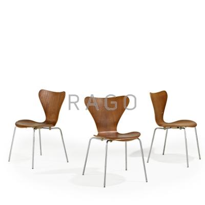 Appraisal: ARNE JACOBSEN FRITZ HANSEN Three Severn side chairs Denmark s