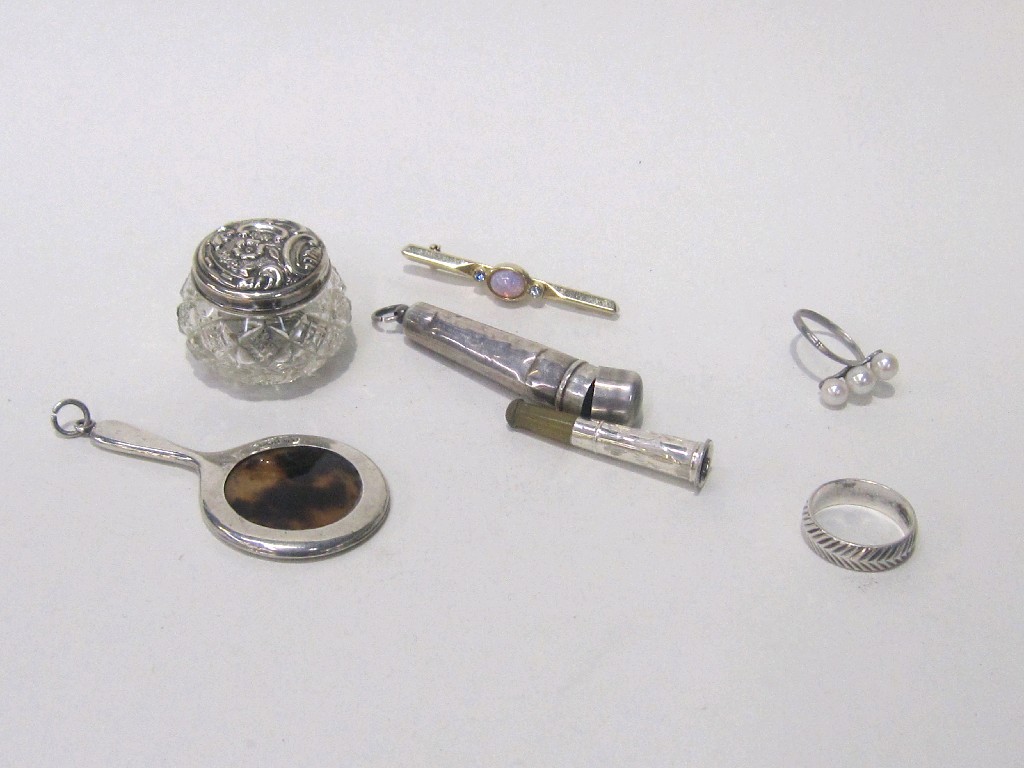 Appraisal: Mixed lot of silver items and jewellery - silver topped