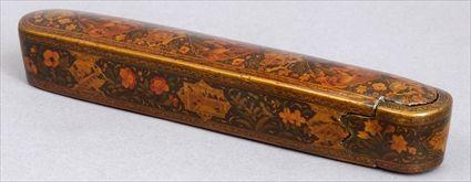 Appraisal: FINE PERSIAN LACQUER PEN BOX BY ALI SHIRAZI DATED The