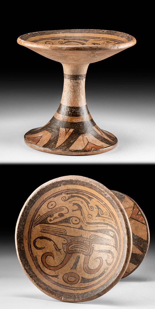 Appraisal: Cocle Polychrome Pottery Pedestal Plate Originally Listed At Pre-Columbian Panama