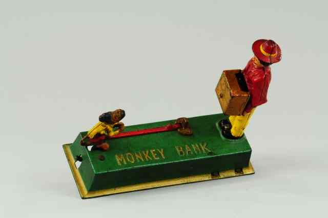 Appraisal: MONKEY MECHANICAL BANK Hubley Mfg Co Circa Place a coin