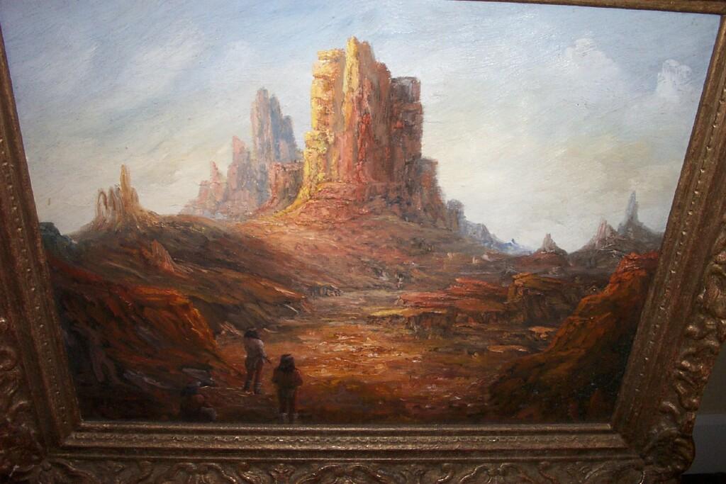 Appraisal: An oil painting on board of a rocky and mountainous