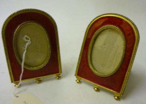 Appraisal: A PAIR OF EASEL BACK PHOTOGRAPH FRAMES th century of