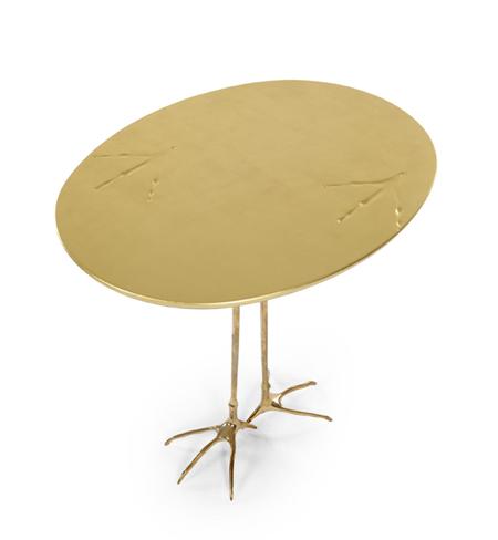 Appraisal: MERET OPPENHEIM TRACCIA' TABLE ORIGINALLY DESIGNED Gold leaf top on