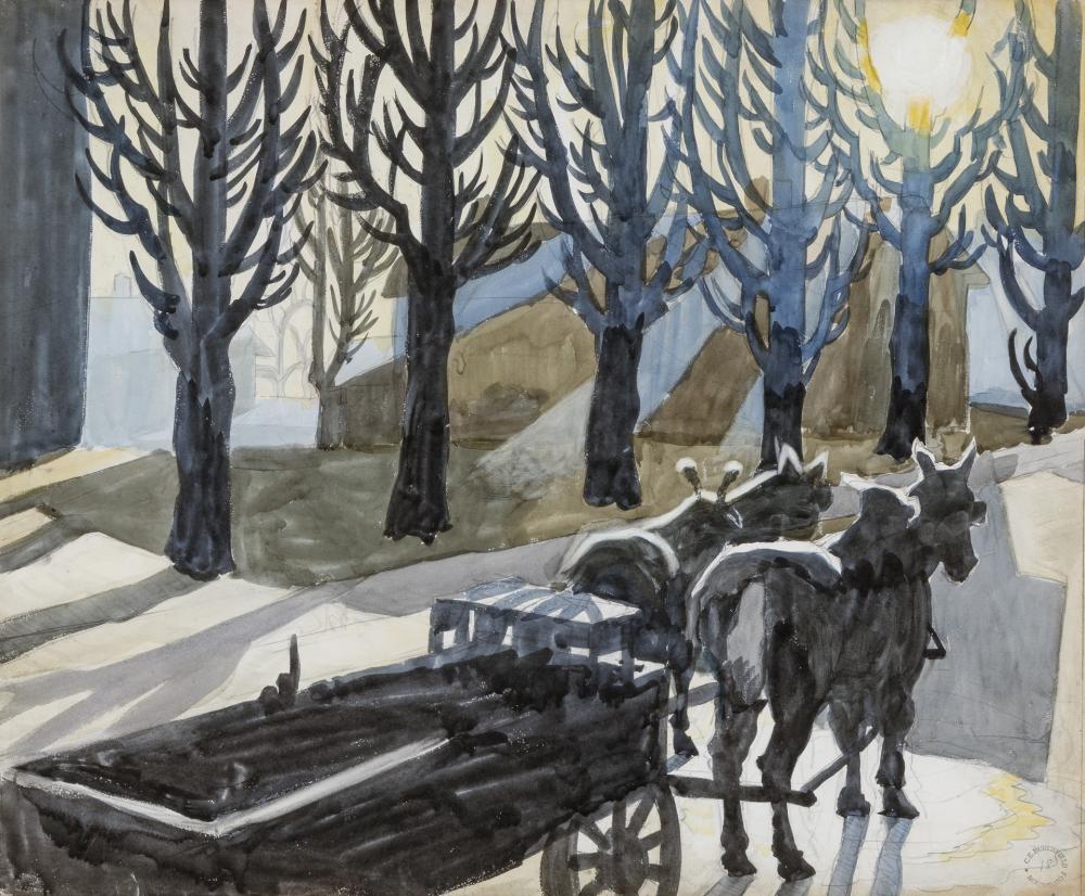 Appraisal: CHARLES BURCHFIELD American - Lincoln Avenue at Main Street Salem