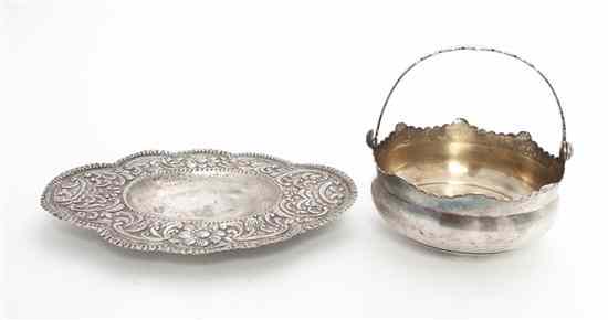 Appraisal: A Russian Silver Handled Basket together with a colonial silver