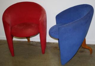 Appraisal: Ico Parisi style midcentury style club chairs in blue and