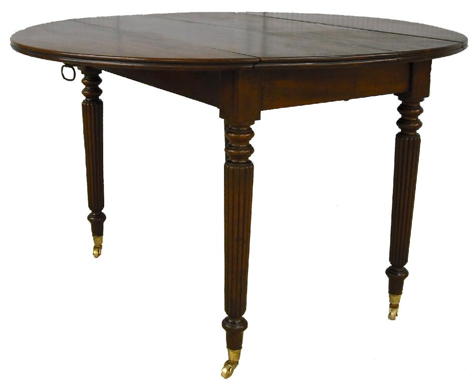 Appraisal: Regency D-end extending dining table with two extra leaves supported