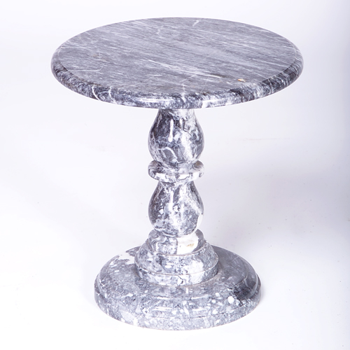 Appraisal: Grey marble pedestal table with turned shaft