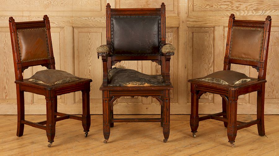 Appraisal: THREE LATE TH CENT CHAIRS BY DANIEL PABST Three late