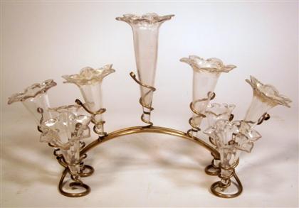 Appraisal: French glass and silverp lated centerpiece early th century