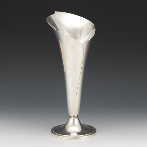 Appraisal: TIFFANY CO STERLING SILVER CALA LILY VASE Cala lily design