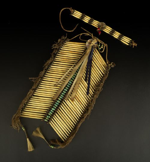 Appraisal: Native American Breastplate and Choker the breastplate composed of a