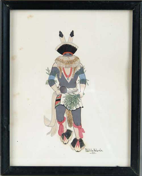 Appraisal: PABLITA VELARDE American - SANTA CLARA DANCER Watercolor scene shows