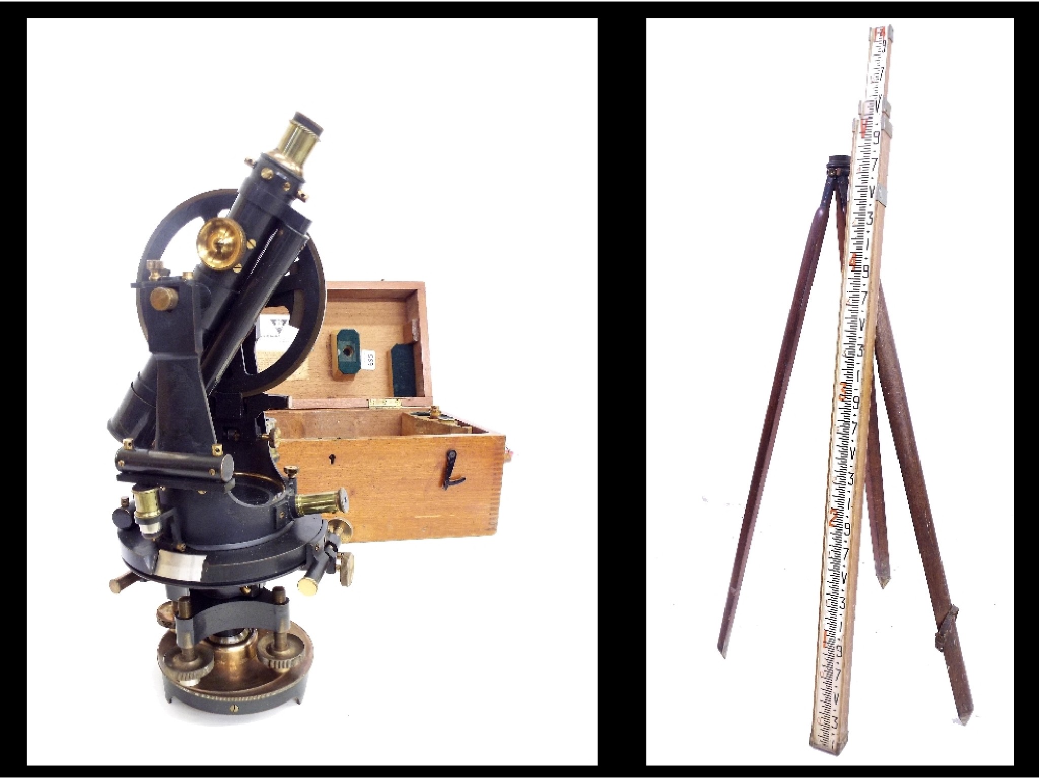 Appraisal: Cased Stanley of London theodolite with further metal pendulum the