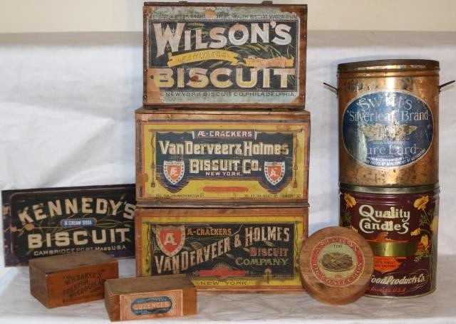 Appraisal: LOT OF EARLY TH CENTURY ADVERTISING BOXES ANDTINS TO INCLUDE