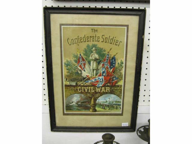 Appraisal: Courier Lithograph The Confederate Soldier approx x image area