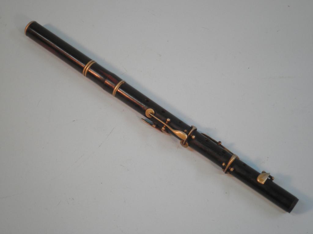 Appraisal: A late thC thC ebony Fyfe with silver plated mounts