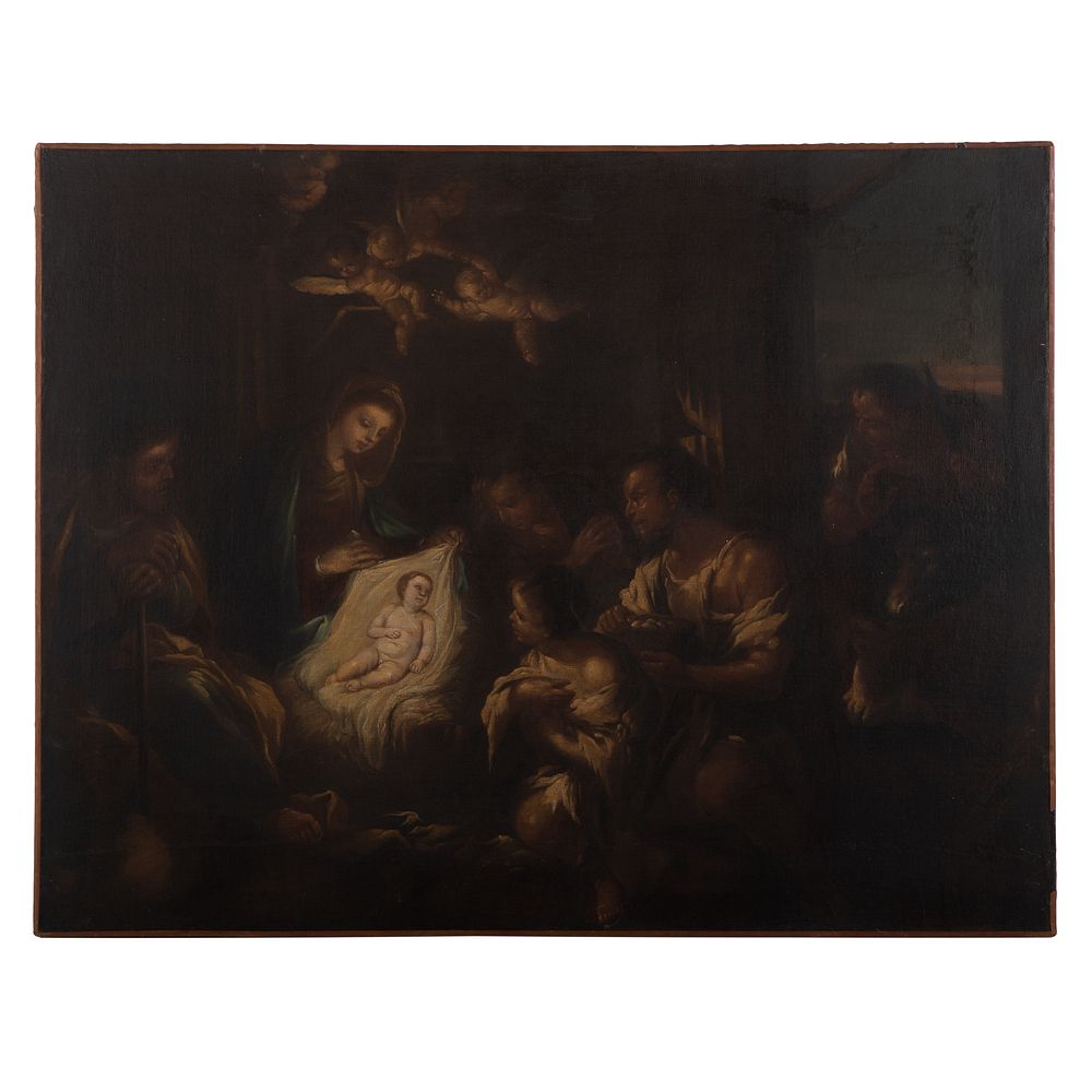 Appraisal: Italian School th c The Nativity oil Oil on canvas