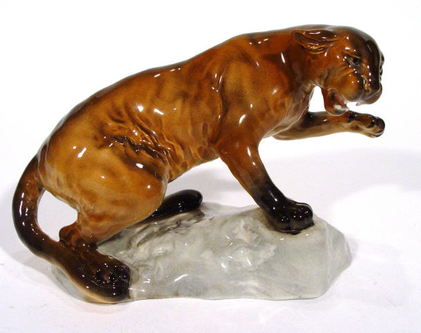 Appraisal: Hand painted Beswick panther on a rock impressed factory marks