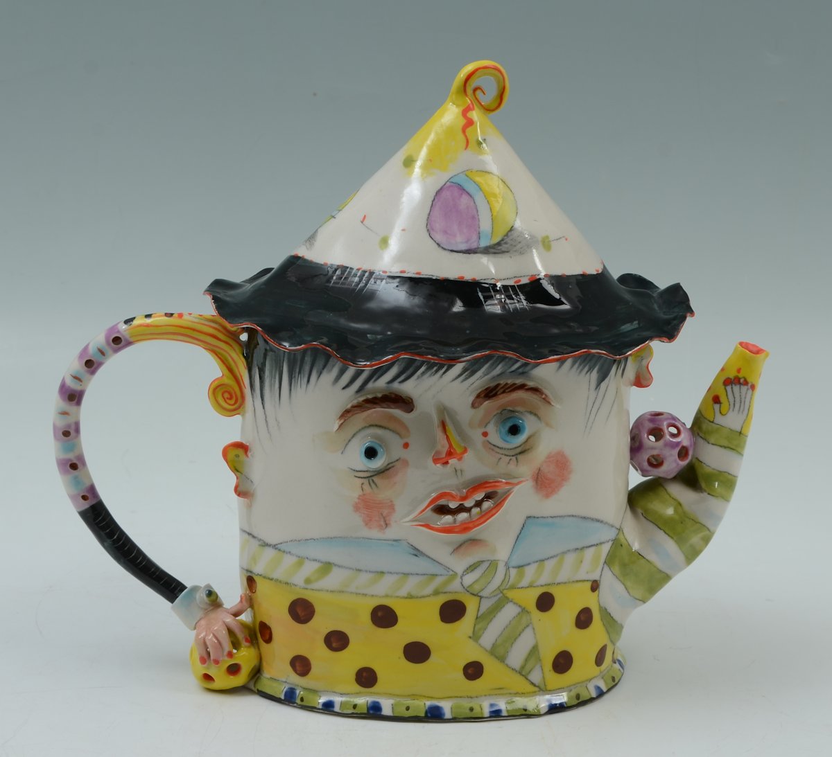 Appraisal: IRINA ZAYTCEVA WHIMSICAL PORCELAIN FIGURAL TEAPOT Part of a part